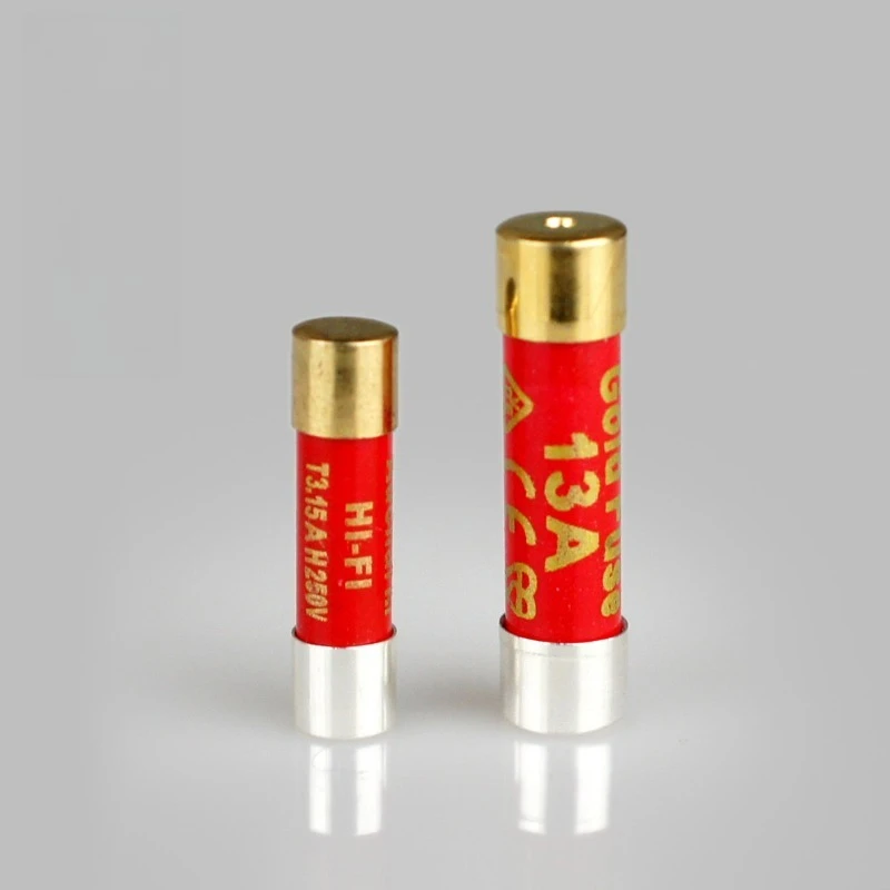 Sound rhyme red hifi fever grade single crystal pure silver nano fuse power amplifier socket gold-plated cap audio fuse