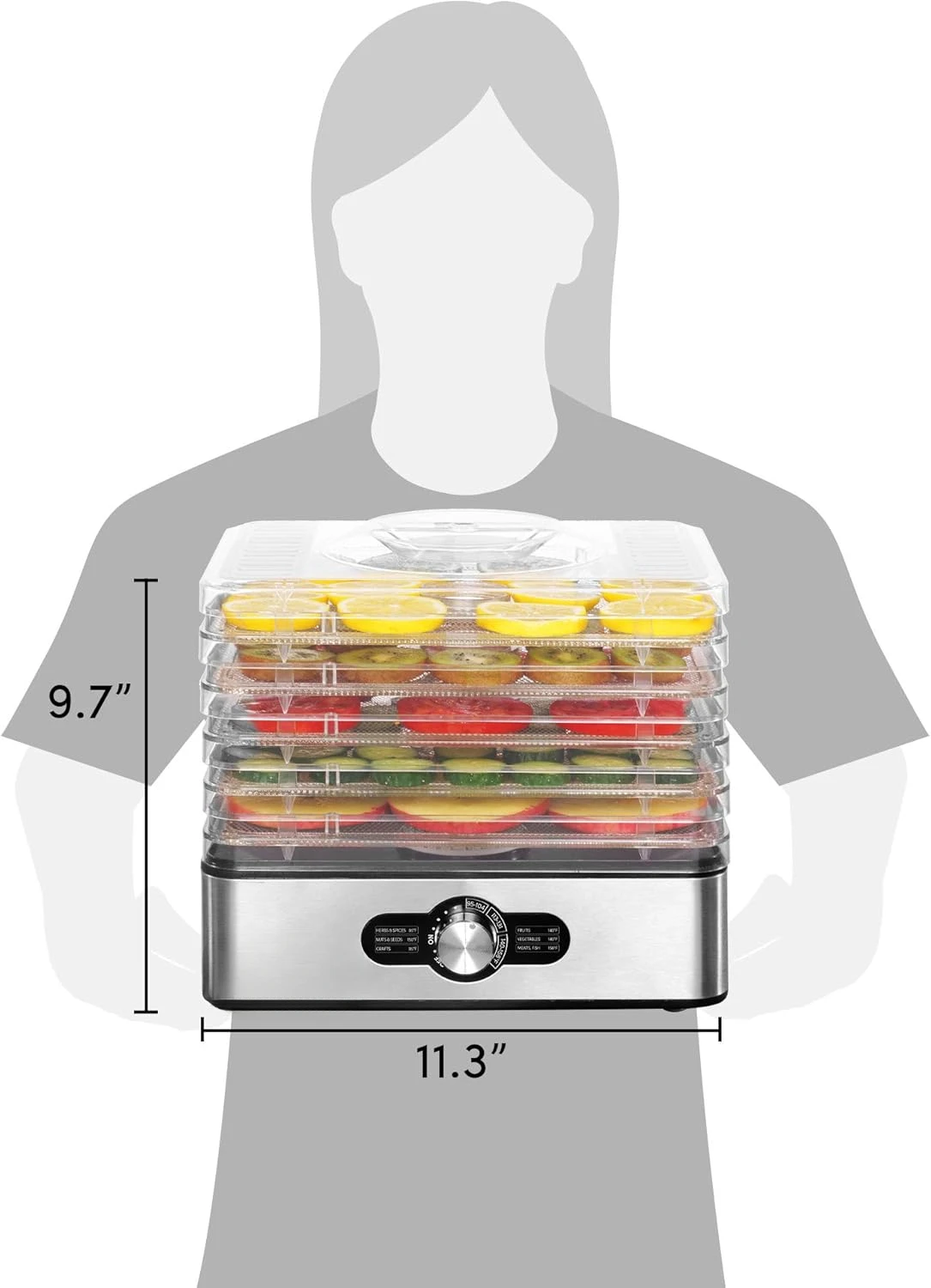 Adjustable Temperature Controls, Jerky Herbs Fruit Veggies Snacks
