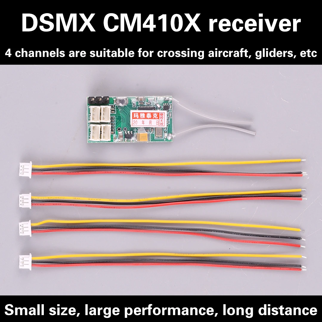 Dsmx DSM2 Remote Receiver For Spektrum DX6I DX18 DX8 DX9 DEVO10 Transmitter,REDCON CM410X - 4Ch Receiver PPM JST 2.4G