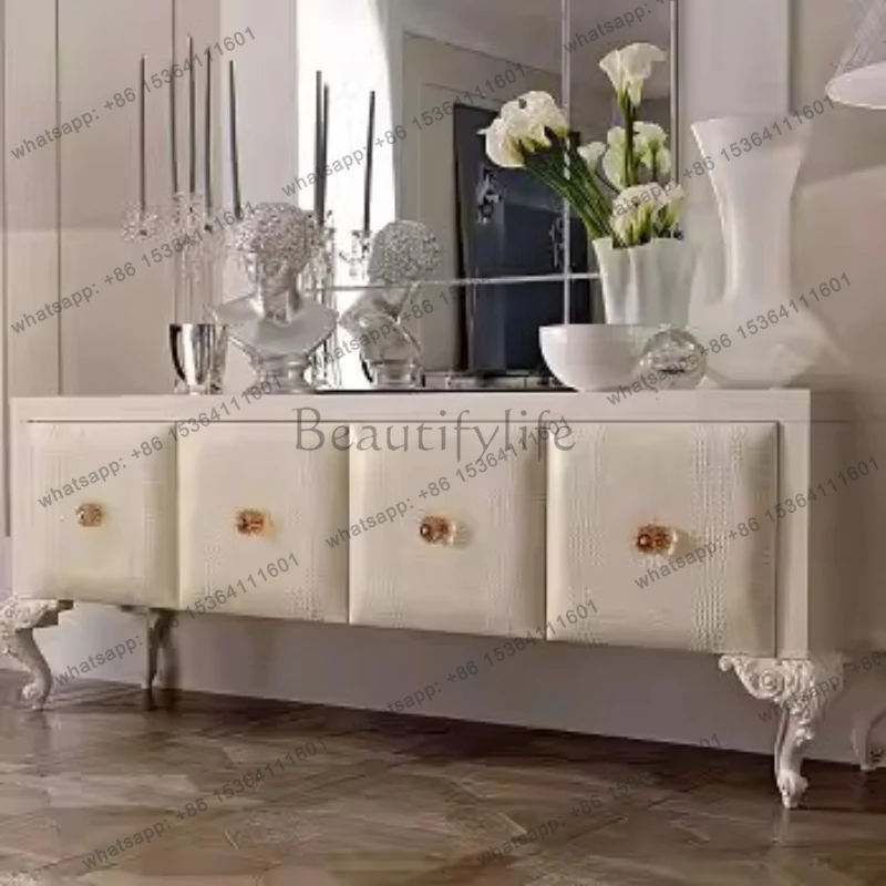 Villa custom TV cabinet, crocodile pattern soft bag TV cabinet, postmodern