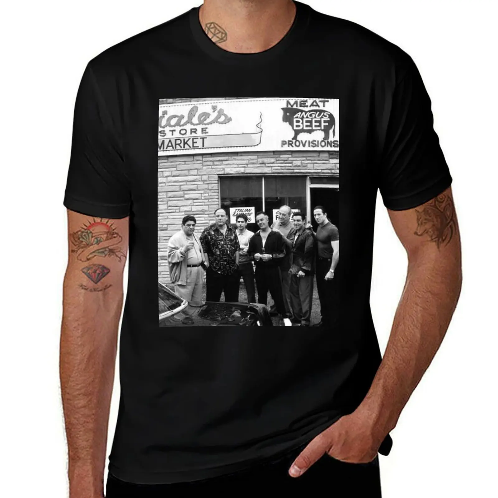 

The Sopranos Family Black T-Shirt korean fashion kawaii clothes cotton graphic tees blue archive mens shirts graphic tee