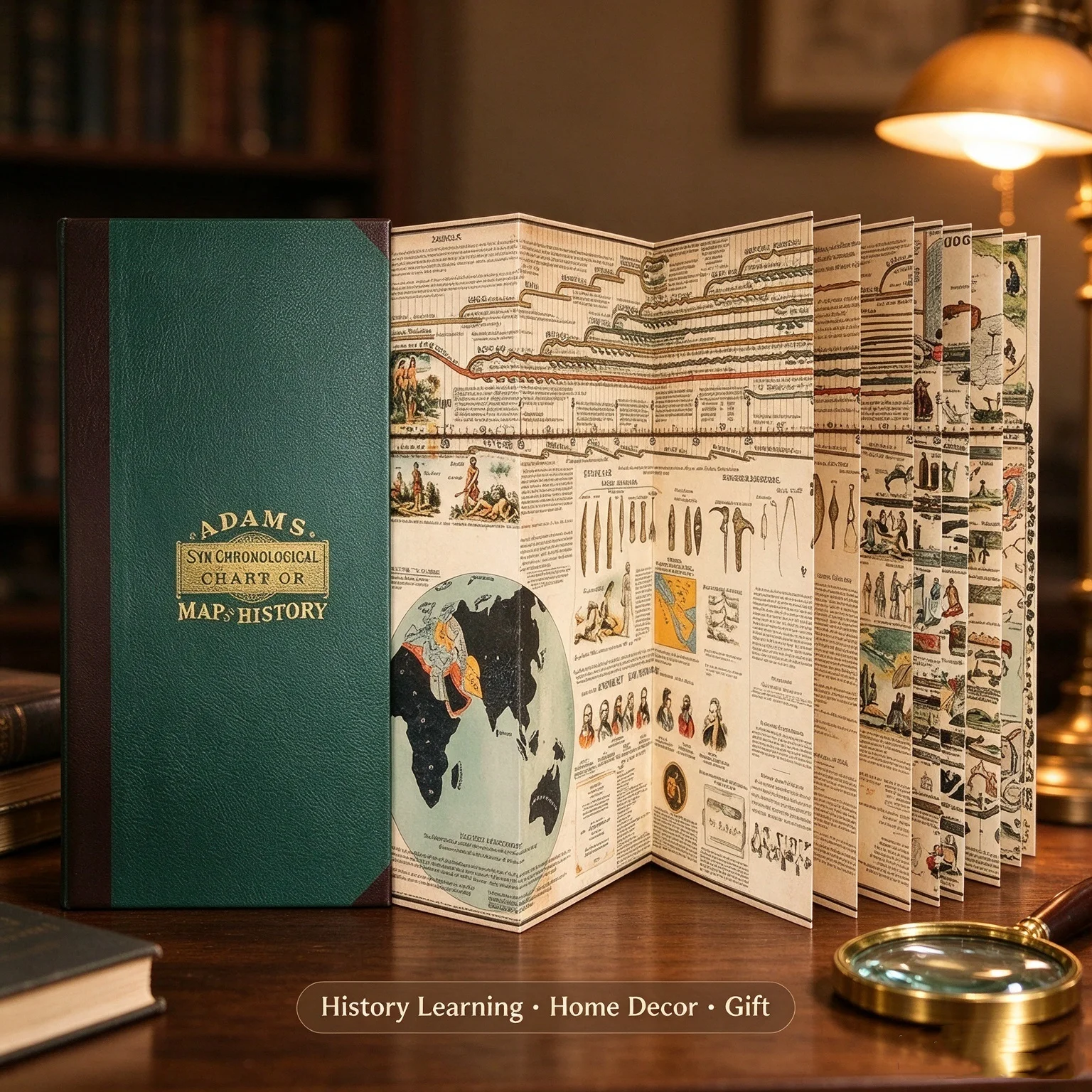 Adams Time Chart World True History Classic World History Timeline Synchronized Historical Map Hardcover Book Home Decoration