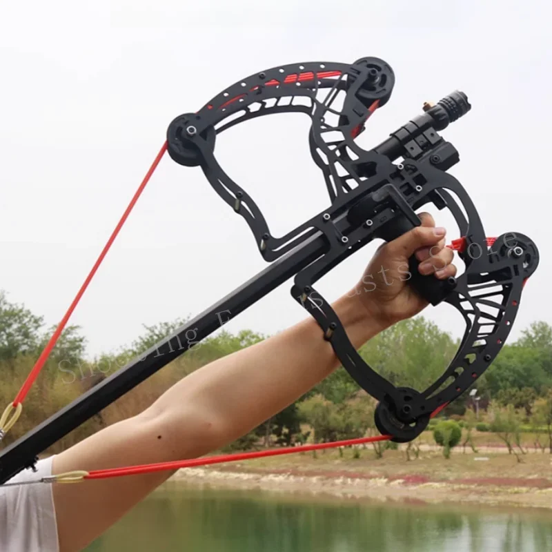 High Power High-precision Aiming Slingshot Outdoor Remote Shooting Slingshot 50 Consecutive Compound Bow and Arrow