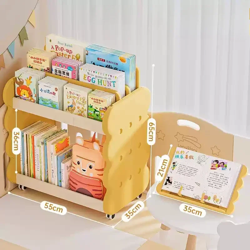 Large Desk Side Bookshelf Organizer Mobile Document Storage Rack Bookshelf Desk Storage Shelf Kid Picture Book Home Organizer