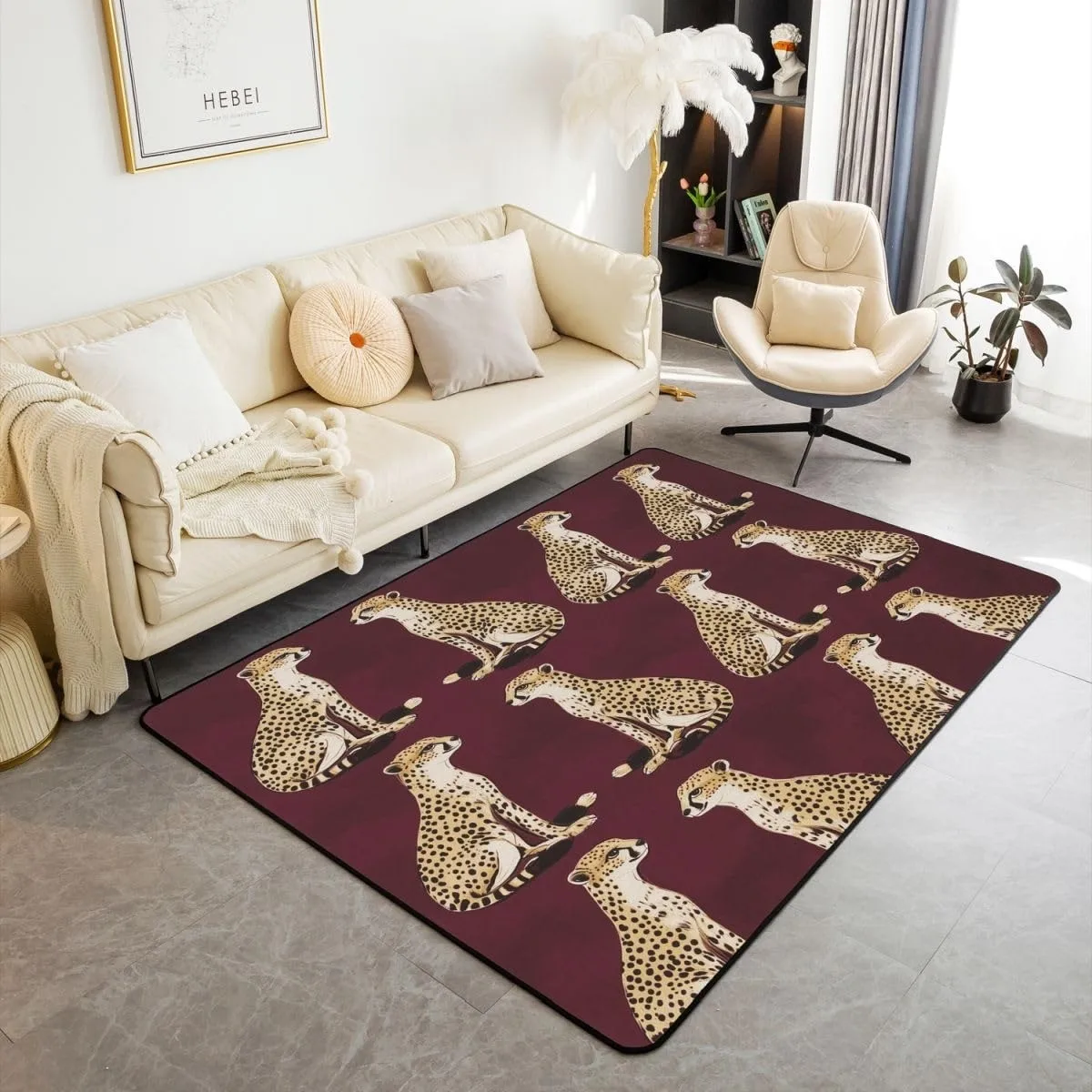 Leopard Print Carpet Living Room Bedroom Rug Wild Animal Skin print Floor Mat Golden Cheetah Spot Pattern Luxury Retro Home