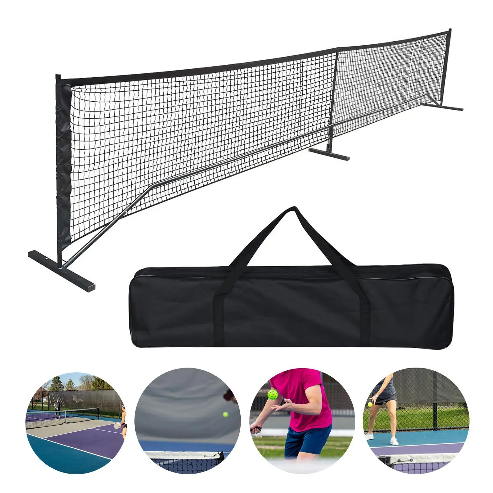 

Portable Pickleball Net Set Mesh Net 22ft Sports Net for Lawn Backyard Public