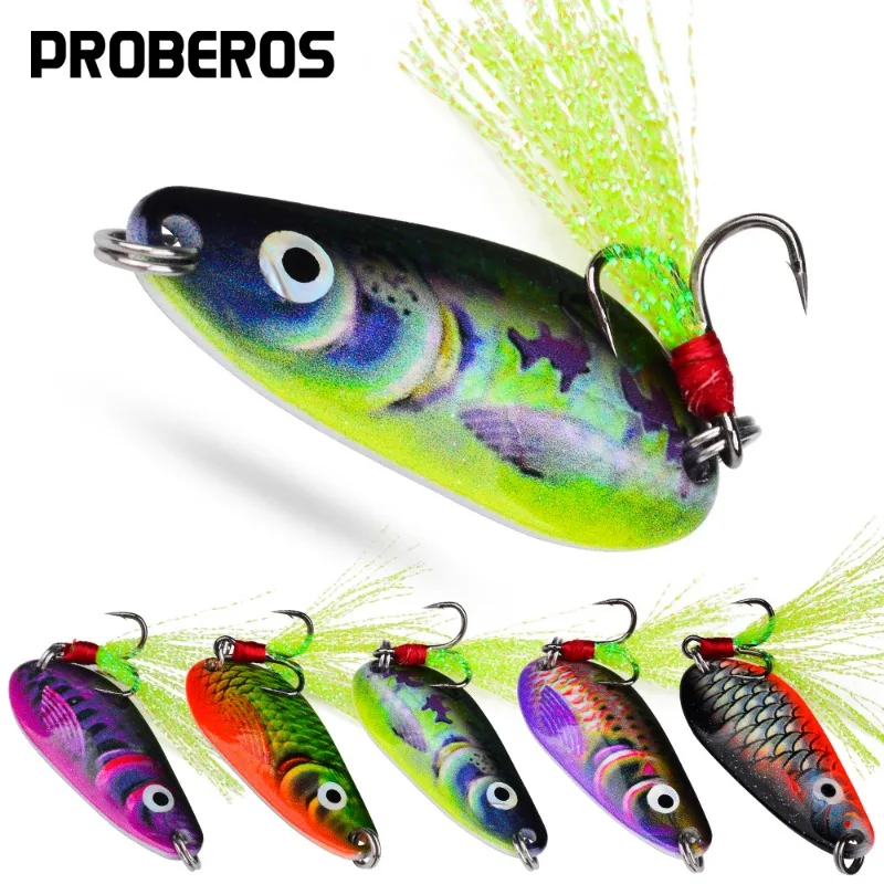 

3pcs 4.5cm 11g Metal Vib Blade Sequins Feather Hooks Spoon 3D Print Laser Baits Artificial Wobblers Saltwater Trout Perch Pike