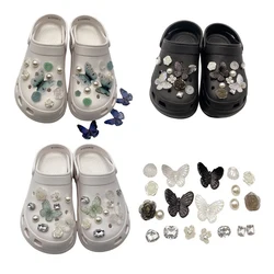 1Set Fashion Flower Butterfly DIY Clogs Shoe Buckle Vintage Designer Croc Charms Girls Shoe Decorations Women Elegant Clogs