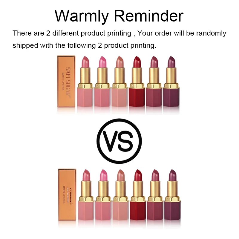 6 Colors Gold Bar Tube Lipstick Matte Texture Pearlescent Glitter Velvet Lipstick Valentine's Day Gift 1PCS image 6