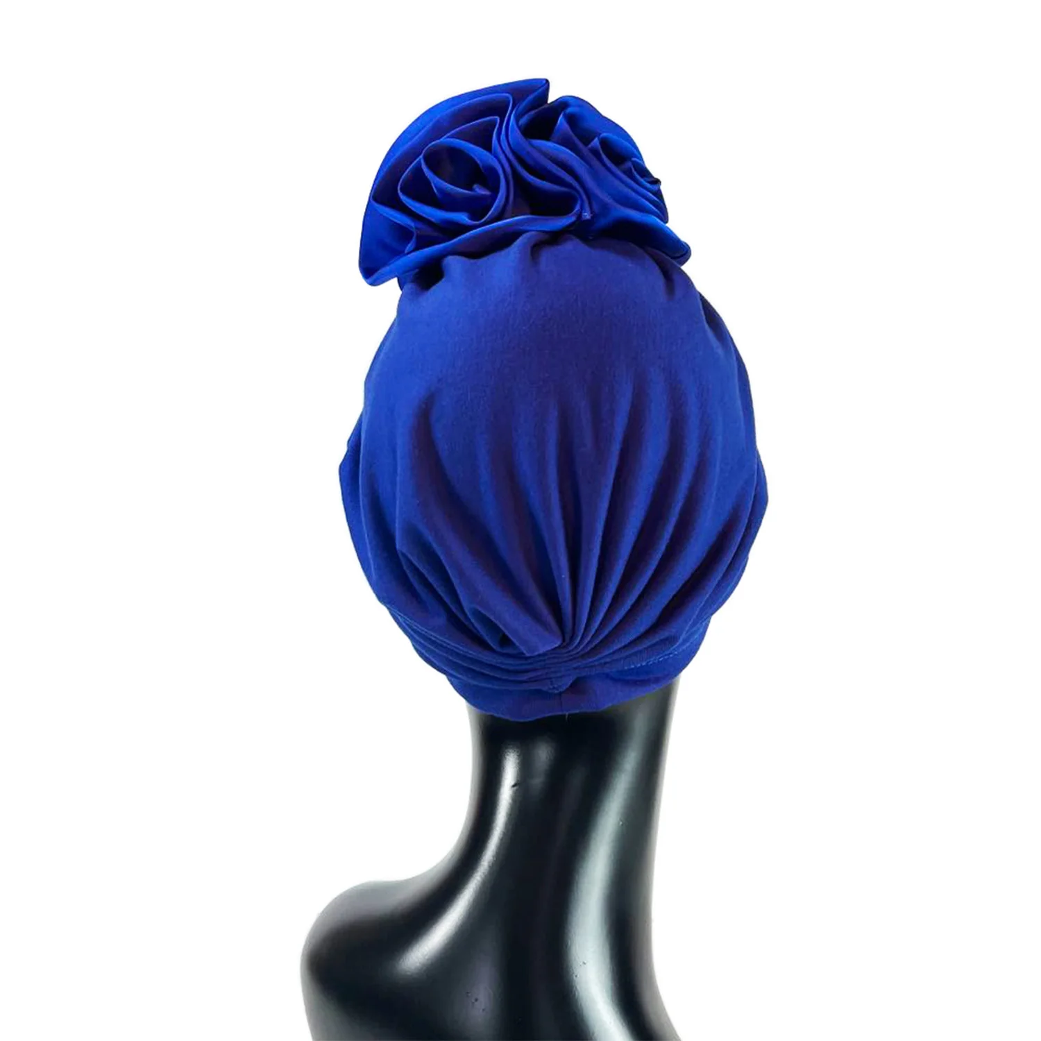 2024 New Flower Decoration Turban Solid Color For Women Party Turban Headwear Cap Hair Accessories Ladies Cancer Hats India Cap