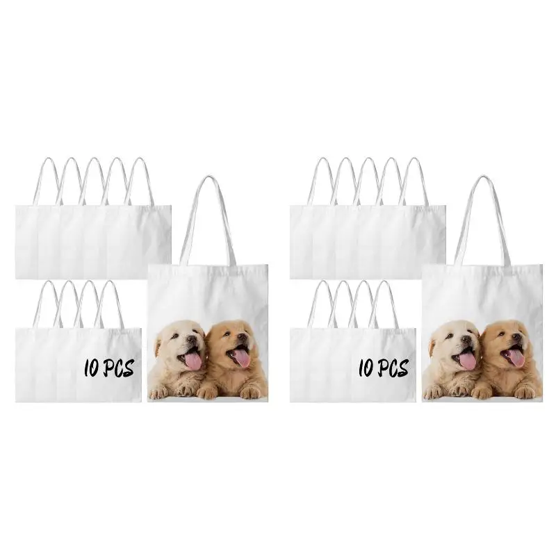 2PackX(Sublimation Tote Bags Blanks 15 x 13 Inch Polyester Canvas Tote for DIY Crafting Heat Transfer Bag for Gift)
