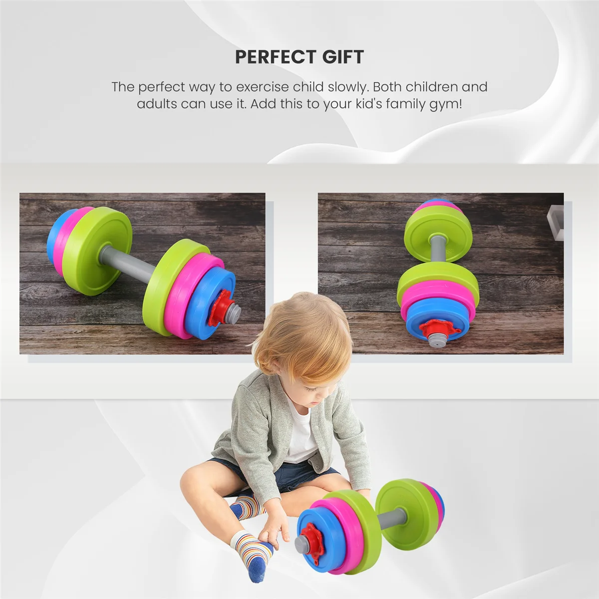 

A25P Children's Dumbbell Toy Sensory Training Equipment Children's Weightlifter Kids Toys Barbell Toy Set Dumbbell Toy Set