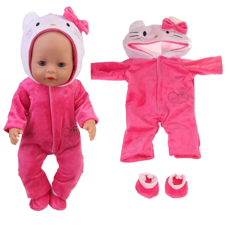 17 Inch Doll Clothes Climbing Suit with Hat for 40- 43cm Reborn Doll New Born Baby Rompers Suit Baby Birthday Festival Gift