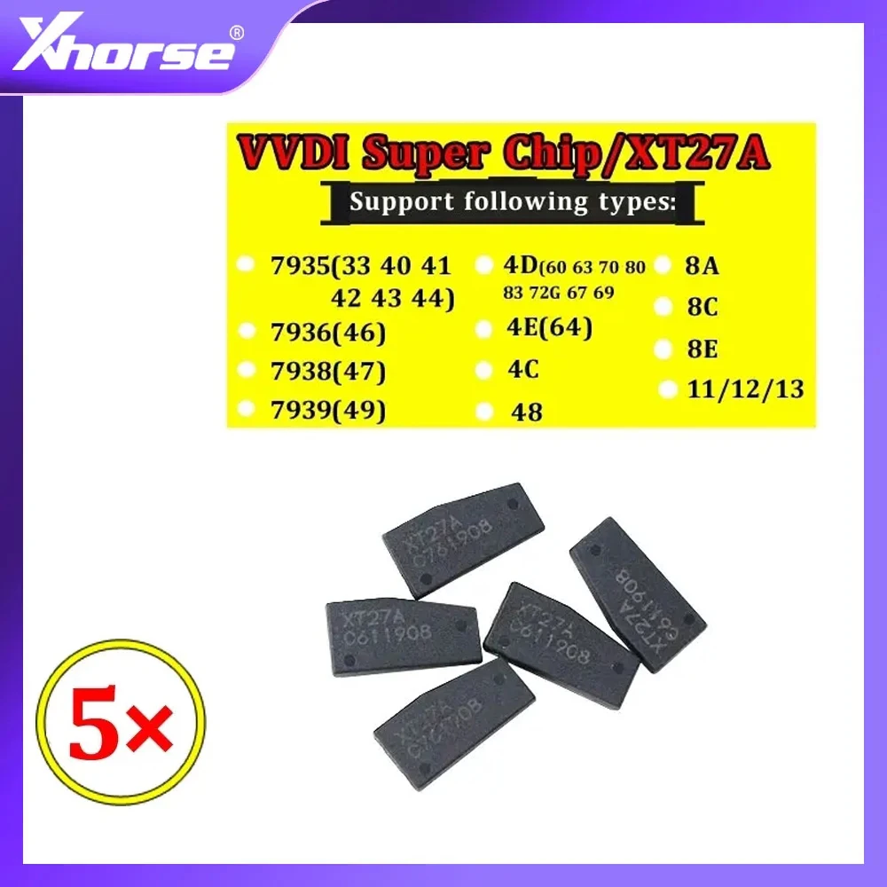 5PCS/LOT Original VVDI Super Chip XT27A66 XT27A01 XT27A Anti-Theft Chip 4C 4D 44 46 47 48 49 8A 8C 8E T5 PCF7937