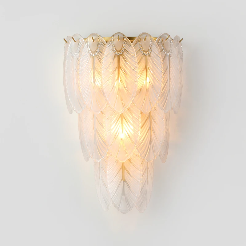 Modern Luxury Feather Wall Lamp for Bedroom Living Room Villa Dining Room Entrance - Designer Background Lighting