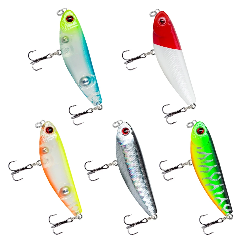 

5g Artificial Fishing Bait Simulation Fish Floating Wobbler 5 Colors Artificial Bait 5 Pieces Set 5.7cm Length