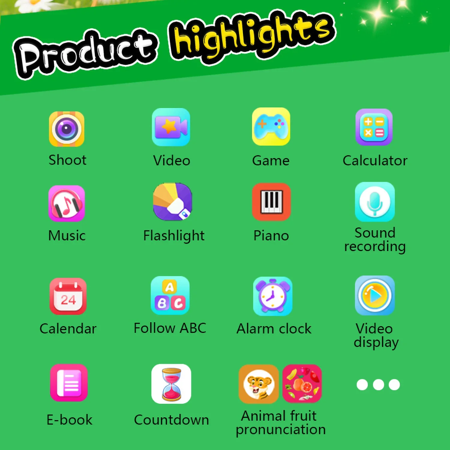 Aggiorna il giocattolo del telefono intelligente per bambini Registrazione video touch da 2,8 pollici Lettore musicale 16 giochi Telefono per bambini con 32G per i regali di compleanno dei bambini