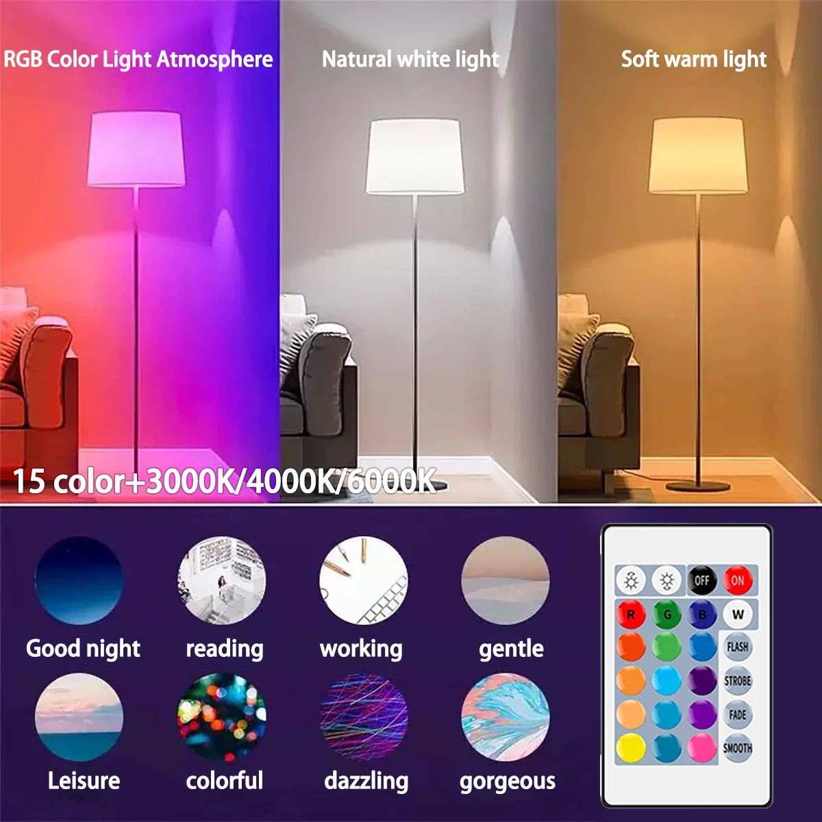 2 قطعة لمبات RGB LED الذكية القابلة للتعتيم (E27/B22)! 16 لونًا حيويًا، 220 فولت/110 فولت، 24 - مفتاح تحكم عن بعد للتحكم في الإضاءة بدون جهد