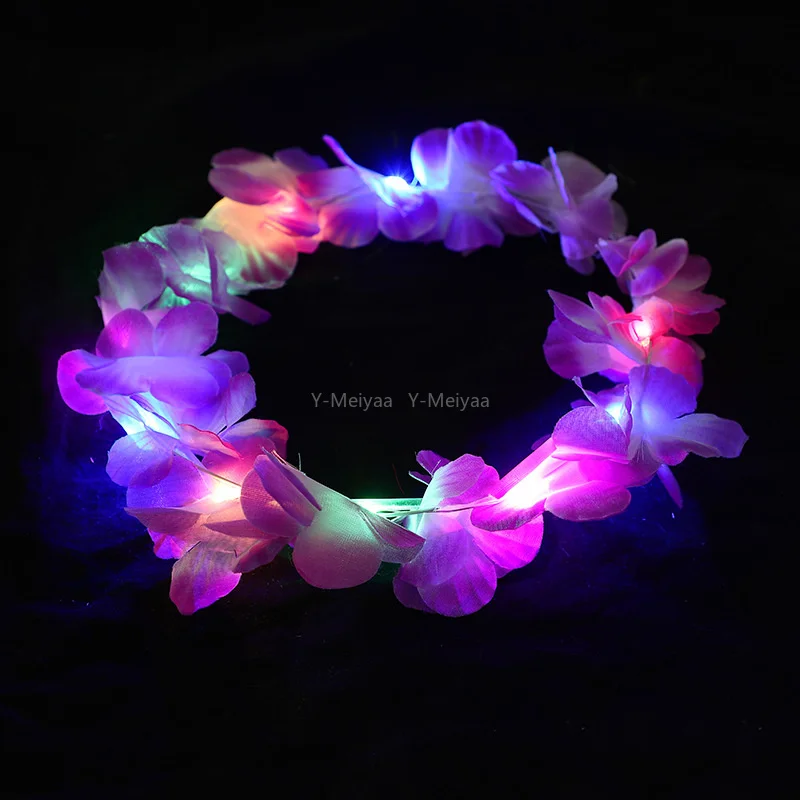 

1PC Luminous Wreath For Women Girl LED Headband Glow Light Up Bridesmaids Bridal Flower Crown Wreath Birthday Wedding Party