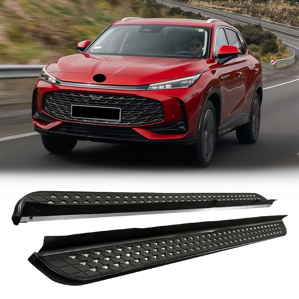 2PCS Aluminium Fixed Side Step Running Board Nerf Bar Pedal Step Bars Protector for All New MG HS 2025 2026 2027