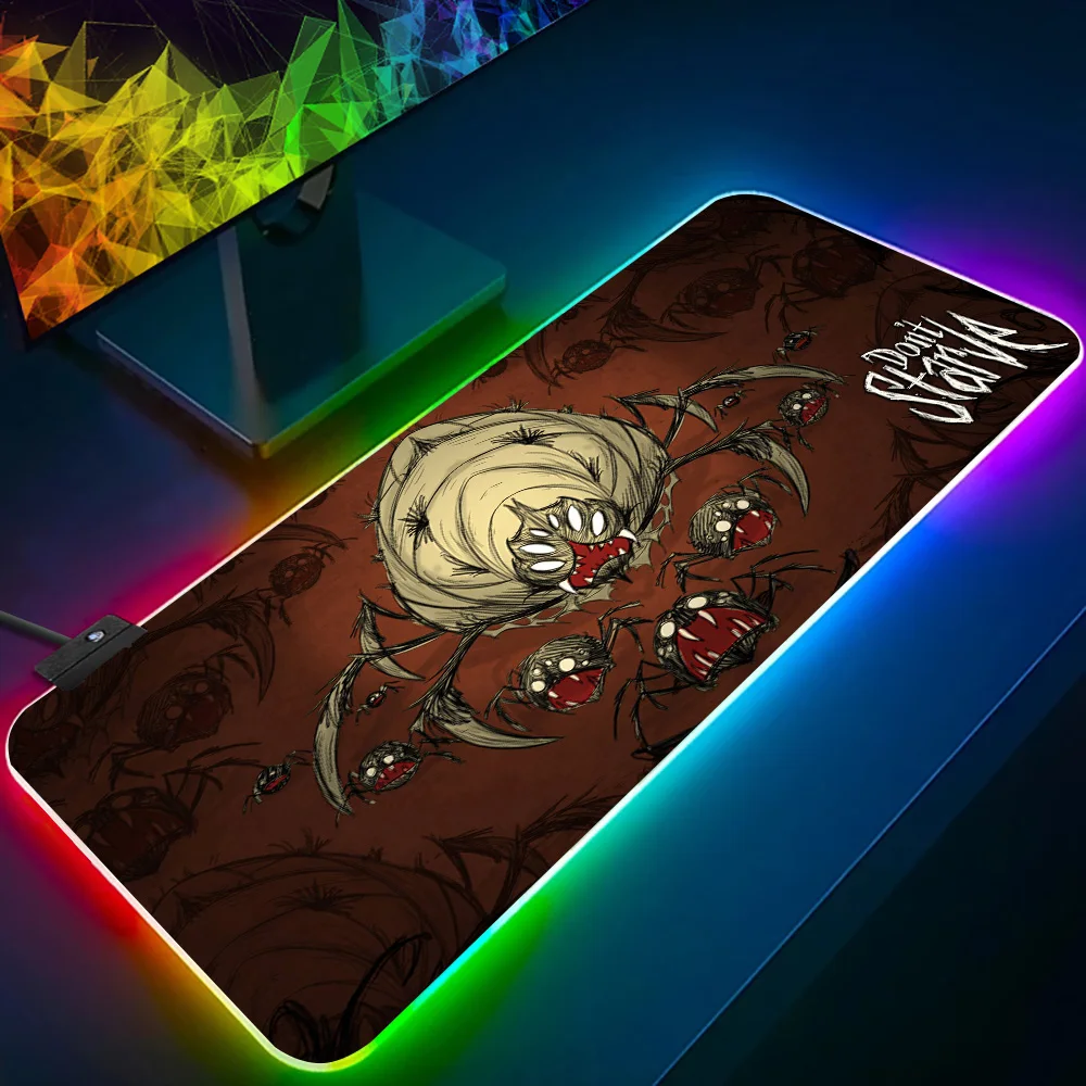 Games Hot Dont Starve RGB Pc Gamer Keyboard Mouse Pad Mousepad LED Glowing Mouse Mats Rubber Gaming Computer Mausepad