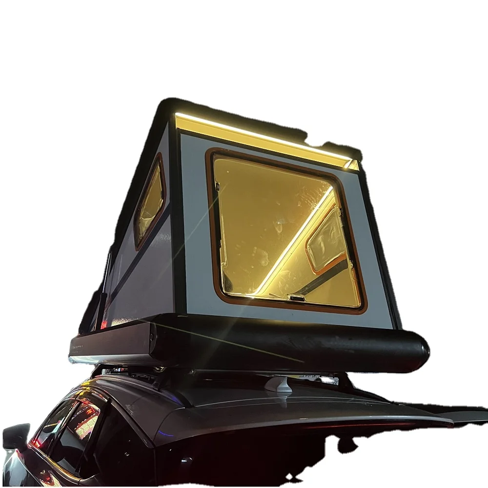 

New 2-Person Auto Folding Rooftop Tent Aluminum Roof Hard Shell Car Tent Outdoor Camping Top Shell SaleD