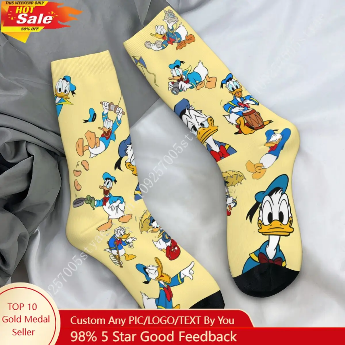 

Donald Duck Cartoon Socks Winter Stockings Kawaii Men Soft Socks Pattern Running Sports Anti Bacterial Socks