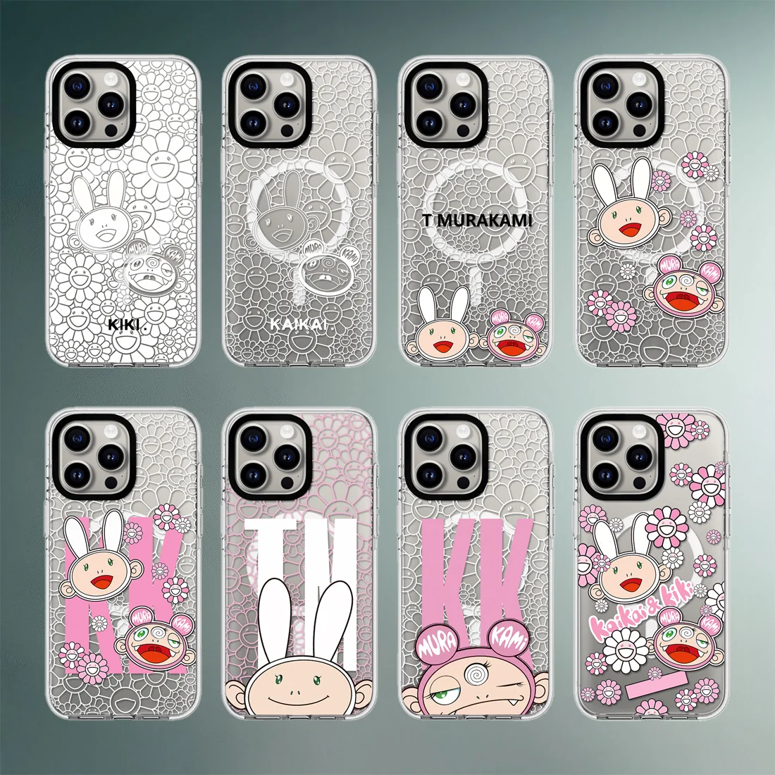 

Flowers Cartoon Transparent Border Magnetic Phone Case Cover for IPhone 16 15 14 13 Pro Max Case