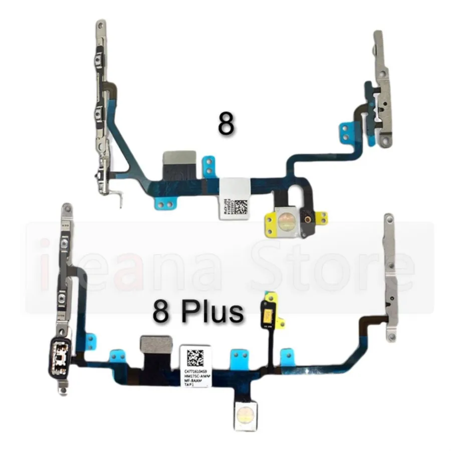 Aiinant Power & Volume Buttons FlashLight Flex Cable For iPhone 5s SE 6s 7 8 Plus SE 2016 2020 Phone Parts