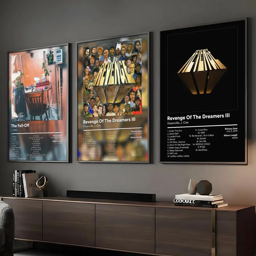 Rap Singer J. Cole Poster HD Sticky Wall Art Printing Waterproof Home Living Bed Room Bar Aesthetic Decor