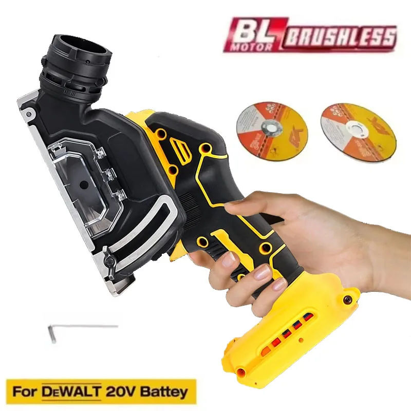 Fit for DeWALT 20V Battery Cordless Angle Grinder 3 Inch Handle CUT OFF Electirc Cutting Mini Circular Saw Machine Power Tools
