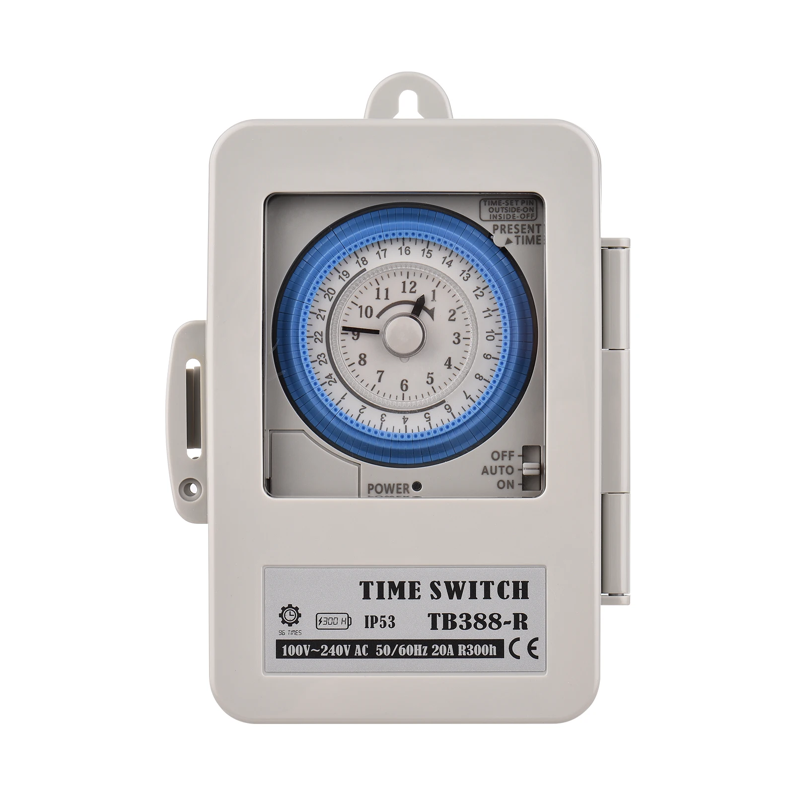 24 Hours Timer Switch Programmable Electrical Timer Switch Box AC 100-240V  with Mounting Hole Dustproof Waterproof Cover