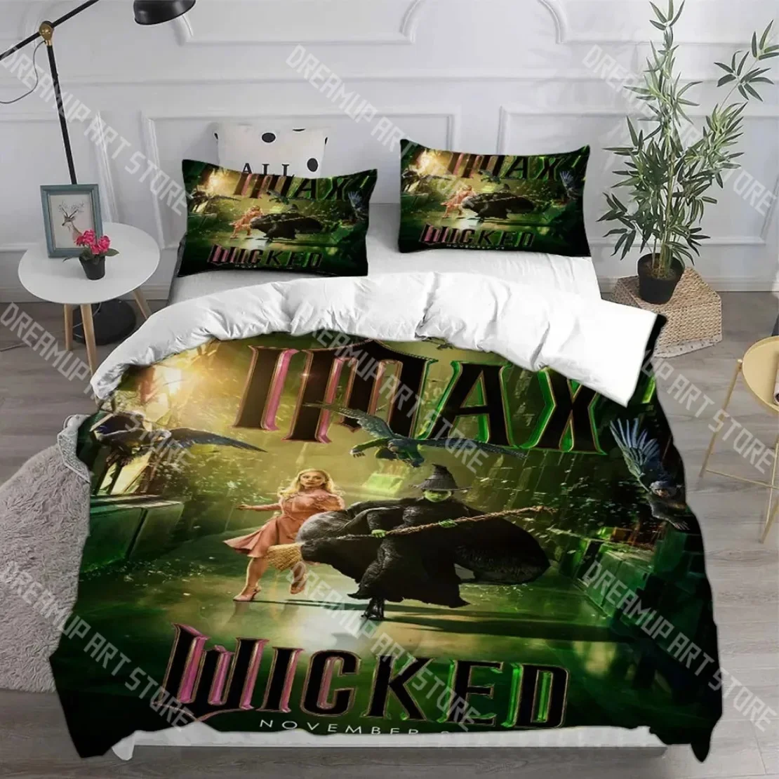 Fashion Hot W-Wicked Movie Bedding Set Single Twin Full Queen King Size Bed Set Kids Bedroom Duvetcover Sets Bed Sheet Set