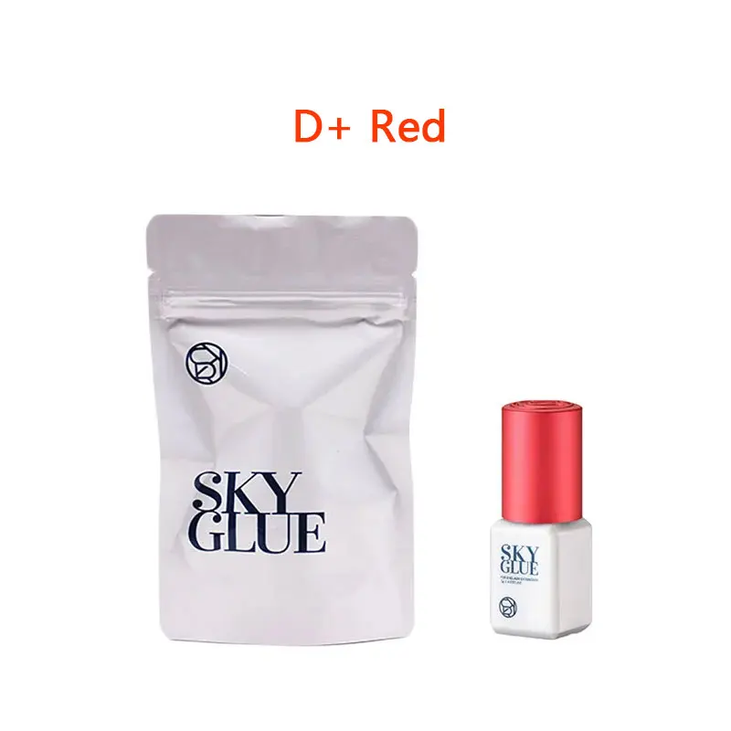 5 ml schnell trocknender SKY-Kleber für Wimpernverlängerung Korea Original S Plus Wimpernkleber mit roter Kappe, langlebig, mit versiegelter Tasche