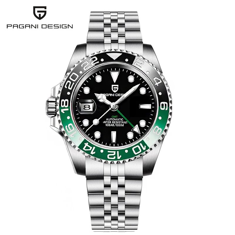 Nieuwe 1662 PAGANI DESIGN GMT Automatisch Horloge 40mm Herenhorloge Topmerk 100M Waterdicht Mechanische Horloges voor Mannen Cloc