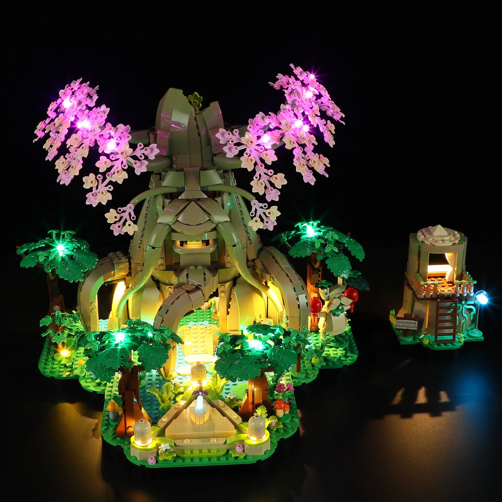 (Only LED Light No Bricks)  77092 Great Deku Tree 2-in-1 GAME Ideas (Not Include Building Blocks Bricks Kits Sets Model)