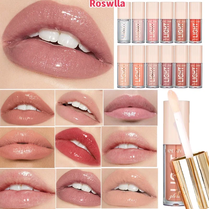 Roswlla Matte Vloeibare Lipstick Diamant Glanzende Lipgloss Waterdichte Langdurige Parel Lipgloss Lipsticks Non-stick Cup Lipgloss