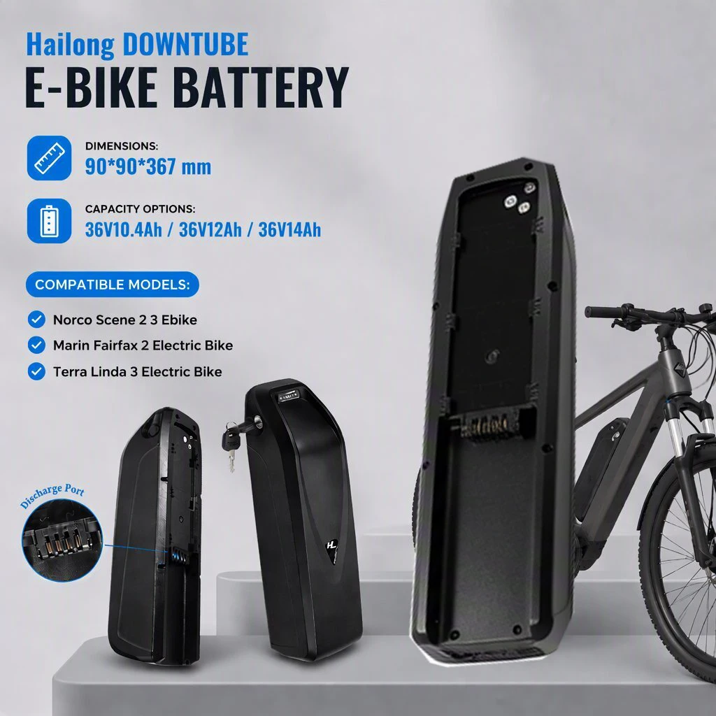 Norco Scene 2 3 Downtube Hailong E-bike Battery 36V 10Ah for Marin Fairfax 2 Terra Linda 3 Electric Bike