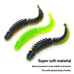 7cm/1.66g Second Generation Reverse Thread Floating Water Pintail Soft Worm Plus Fishy Bionic TPE Material Black Pit Luya Bait