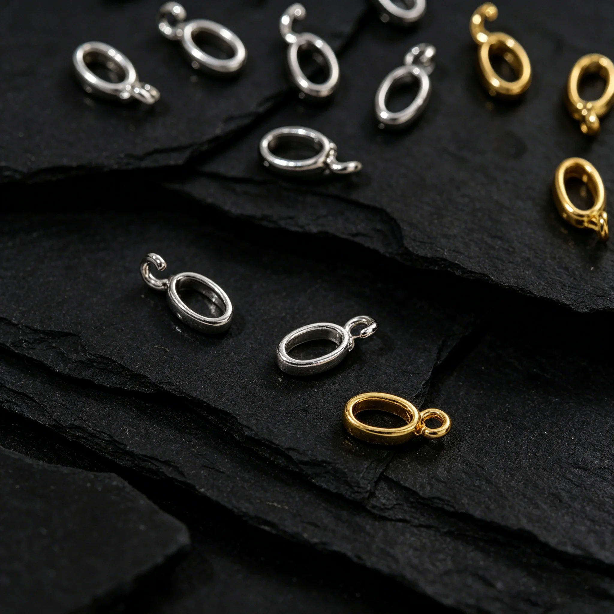 10 Stück 18K vergoldete ovale Verbinder-Anhänger für DIY-Ohrringe, Halsketten, Armbänder, Schmuckherstellung, Zubehör – Detail 3