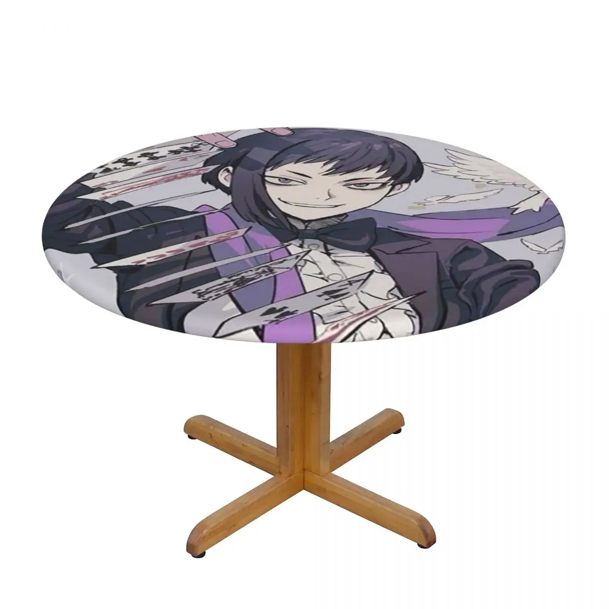 Gen Asagiri Dr Stone Apan Anime Waterproof Round Tablecloth Oilproof Table Cloth for Kitchen Events Dining Table Cover