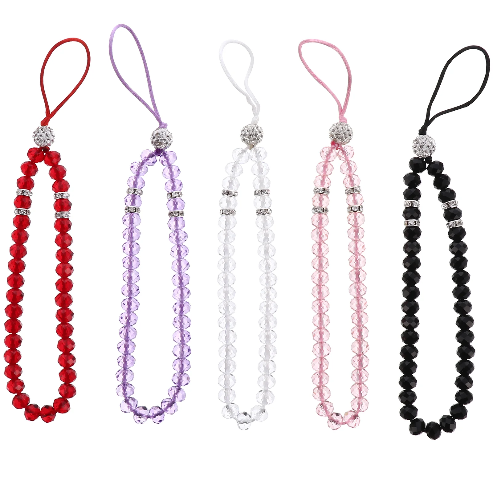 Beaded Phone Lanyard Crystal Wrist Strap Chain Straps Hand Short Mobile Bag Pendants Hanging Rope for