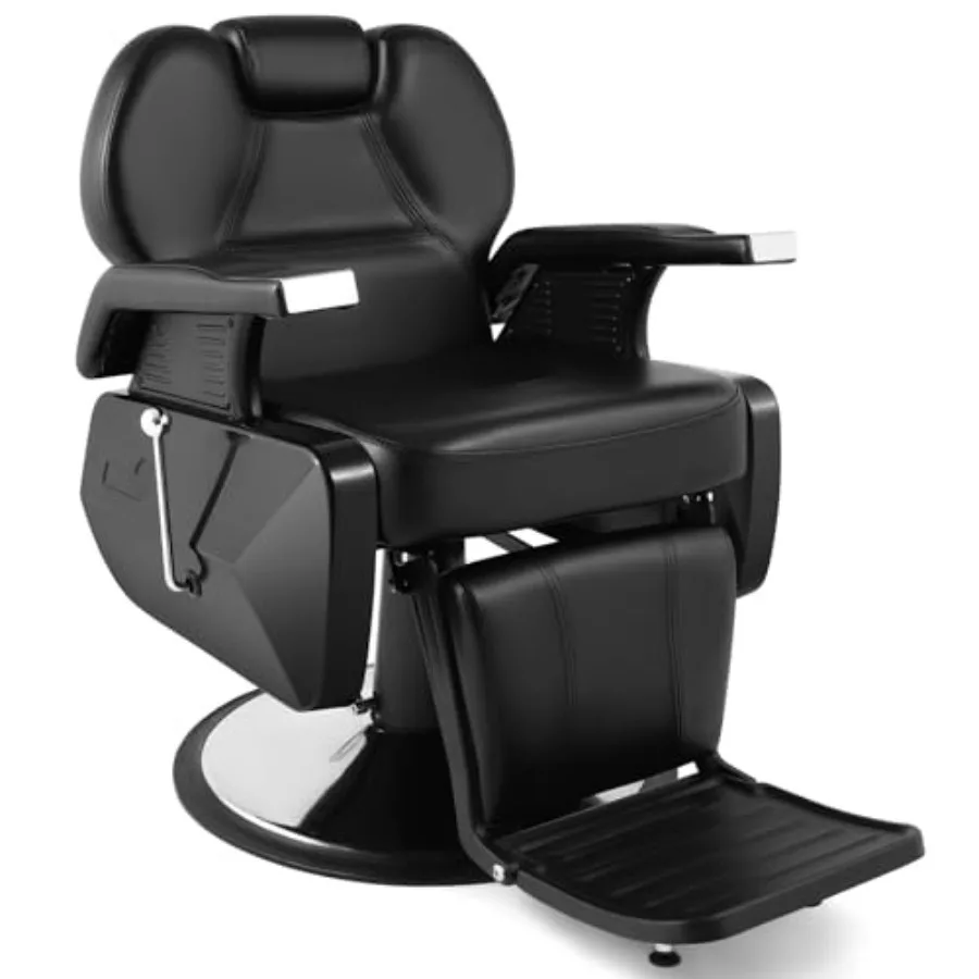 

Hydraulic Barber Chair, 21" Wide Styling Chairs for Salon with 450 LBS Capacity, 135° Recline Tattoo and Makeup Chair, Black