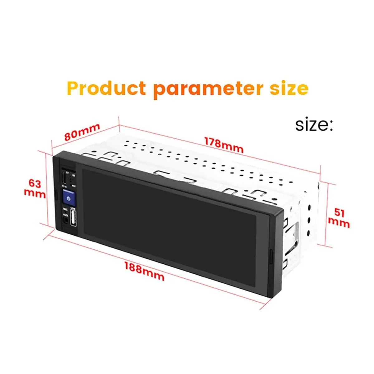 CH◆☆§1 Din 6.86 Inch Touch Screen Car Radio BT Music Handsfree MP5 Player TF USB -C Charging Auto Video Audio System~HOT SALE