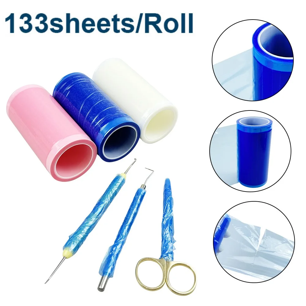

133 sheets Disposable Dental Barrier Film Plastic Anti-fouling Protective Adhesive Band Isolation Membrane Dentistry Materials