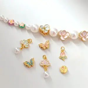 18K Gold Peach Blossom deals Beads - 3D Flower Spacer Beads - Gold Peach Beads - Good Luck Beads - Necklace Spacer - Jewelry Making Supplies