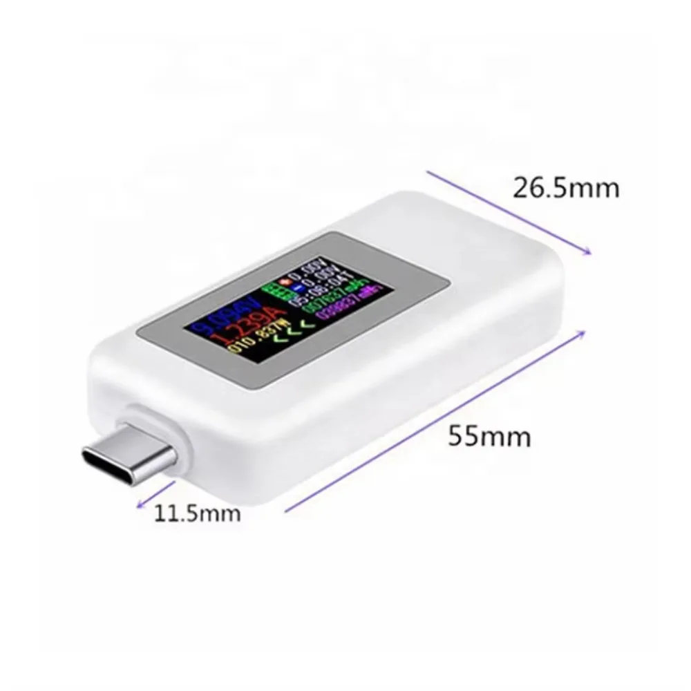 نوع C اختبار ثنائي الاتجاه شاشة ملونة USB فاحص التيار والجهد الكهربائي USB-C اختبار ثنائي الاتجاه KWS-1902C #5