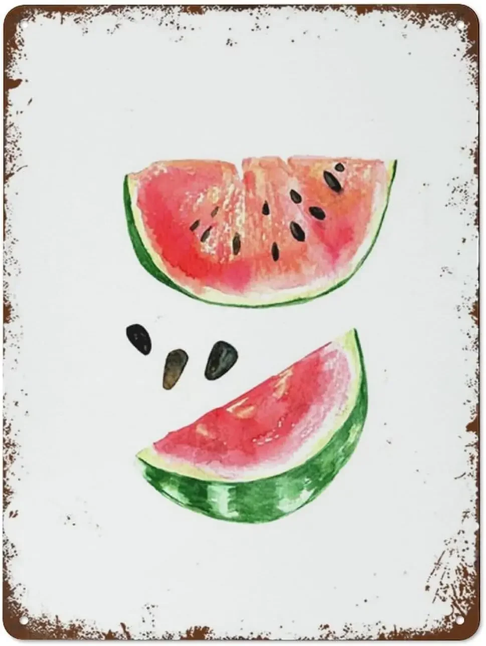 Watermelon Watercolor Summer Ornamental Horticulture High Gloss Metal Vintage Flower Prints Funny Tin Signs Gift Prank Bar
