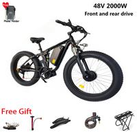 Electric Bicycle Double Motor Smlro V3 Pro 48v 26 Inch 16ah 22.4ah City eBike 2000W Powerful Mountain Fat Tir Bike Ebike