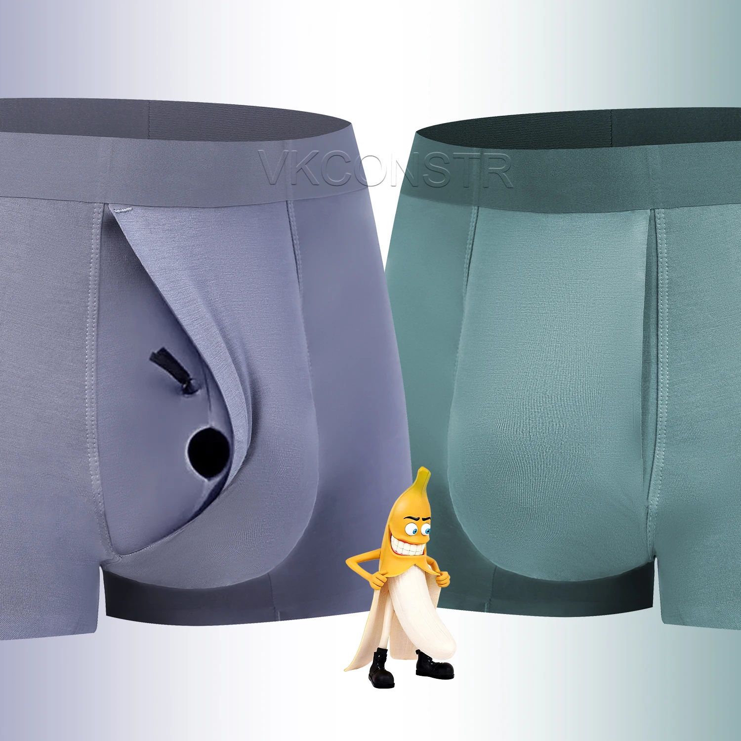 Mans Breathable Underwear Penis Pouch Open Hole Boxer Sexy Comfortable Soft Underpant Lingerie Prolong Sex Time Improve Briefs